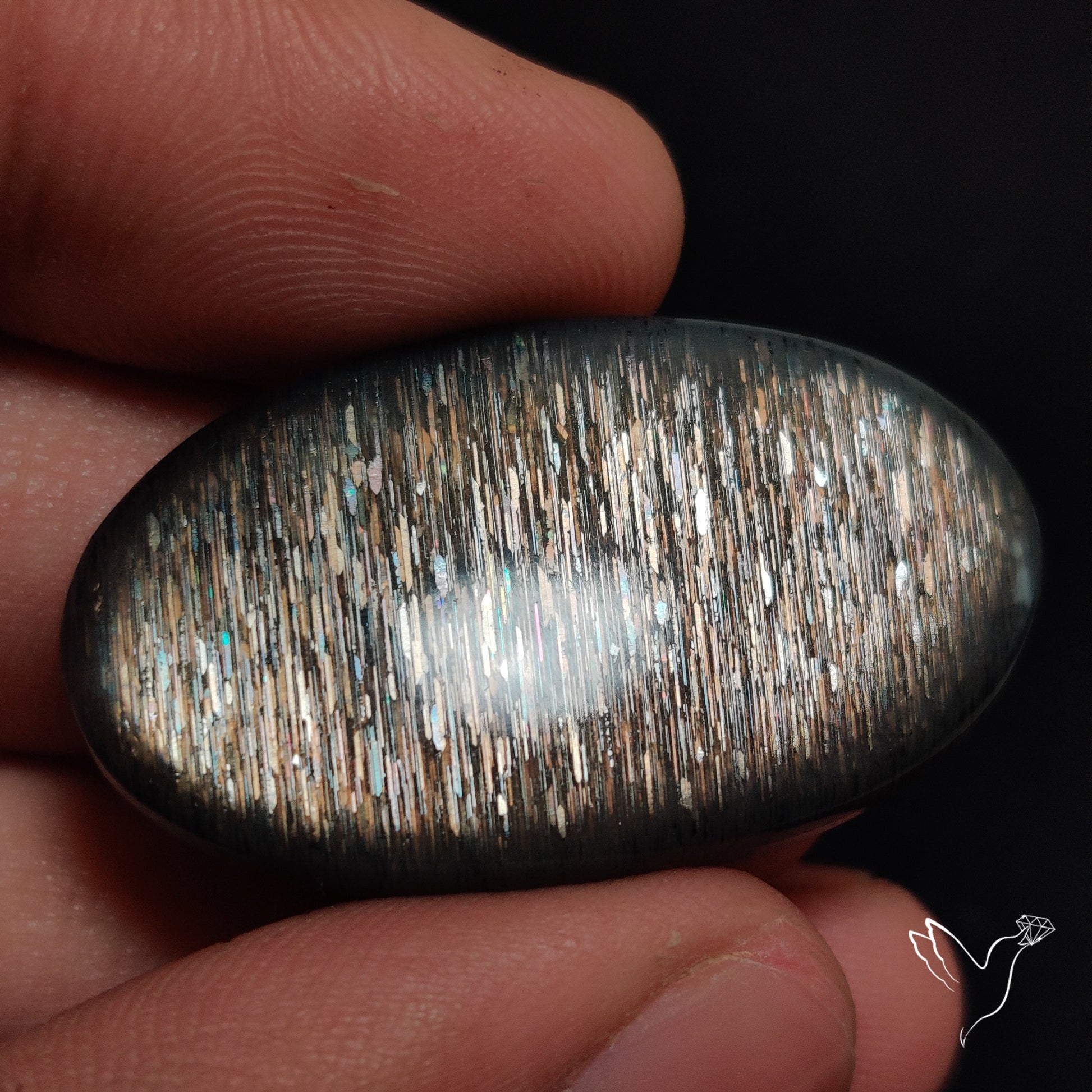 Rainbow Meteor Shower Sunstone Cabochon