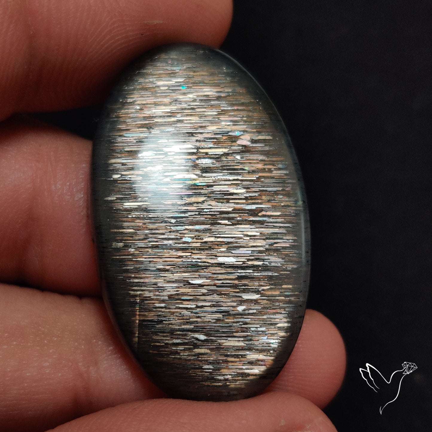 Rainbow Meteor Shower Sunstone Cabochon