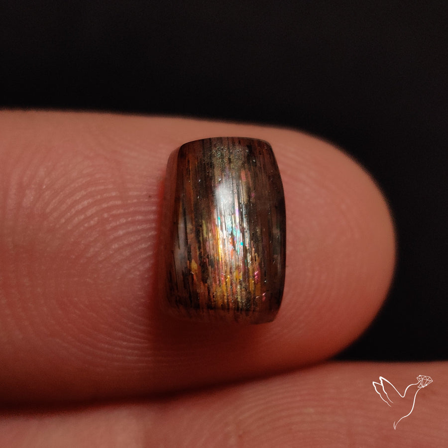 Rainbow Meteor Shower Sunstone Cabochon