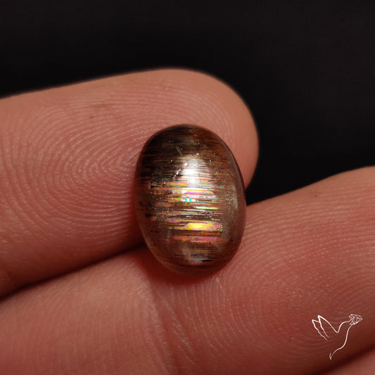 Rainbow Meteor Shower Sunstone Cabochon