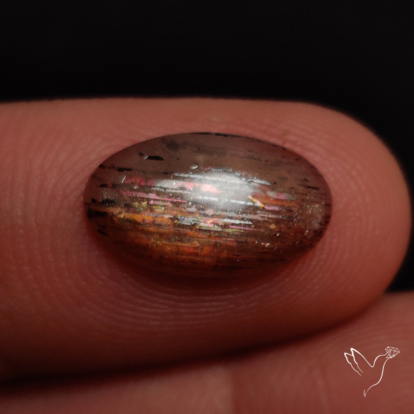 Rainbow Meteor Shower Sunstone Cabochon