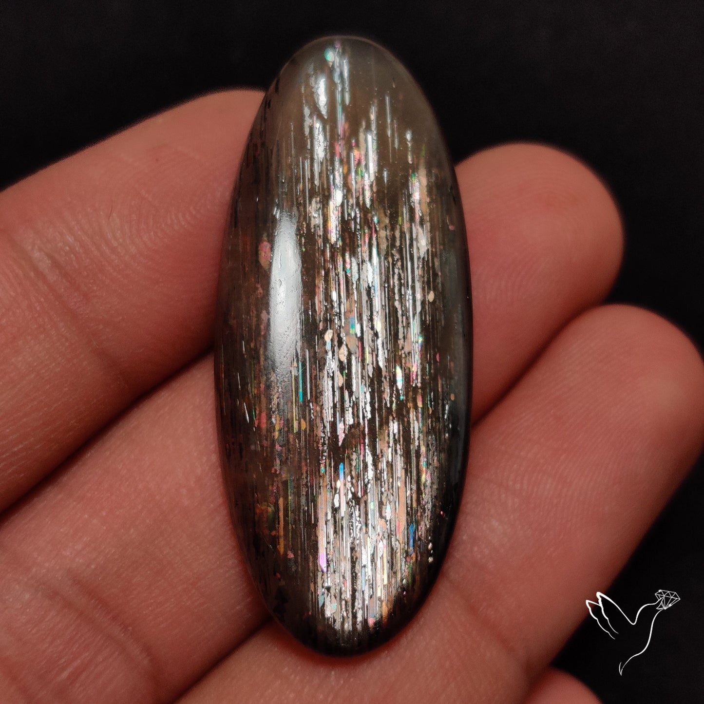 Rainbow Meteor Shower Sunstone Cabochon