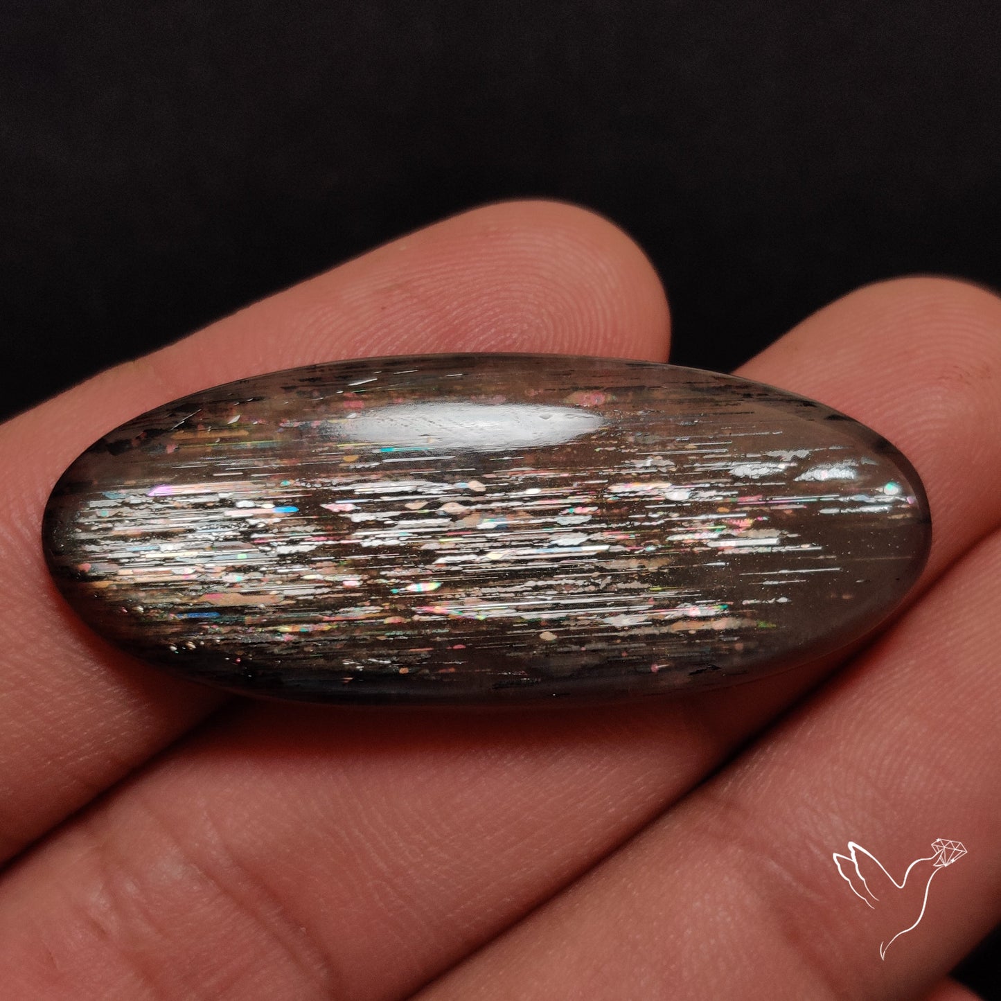 Rainbow Meteor Shower Sunstone Cabochon