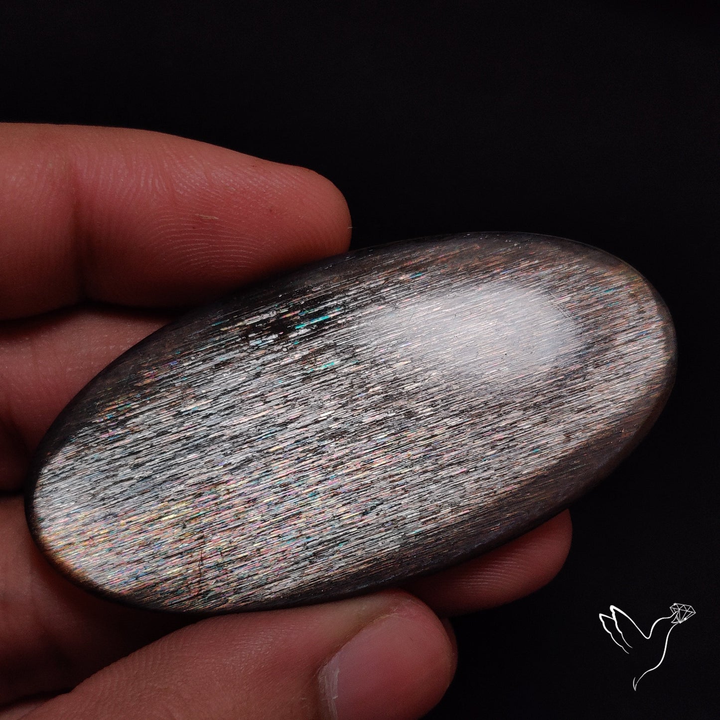 Rainbow Meteor Shower Sunstone Cabochon