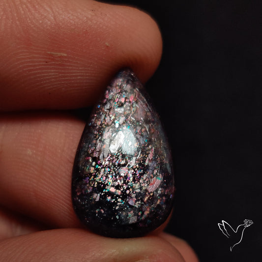 Confetti Bloodshot Iolite Sunstone Cabochon