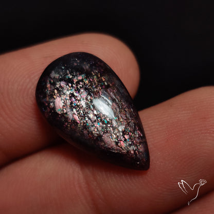 Confetti Bloodshot Iolite Sunstone Cabochon