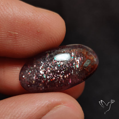 Confetti Bloodshot Iolite Sunstone Cabochon