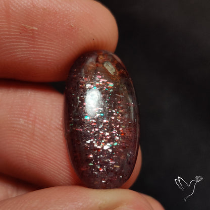 Confetti Bloodshot Iolite Sunstone Cabochon