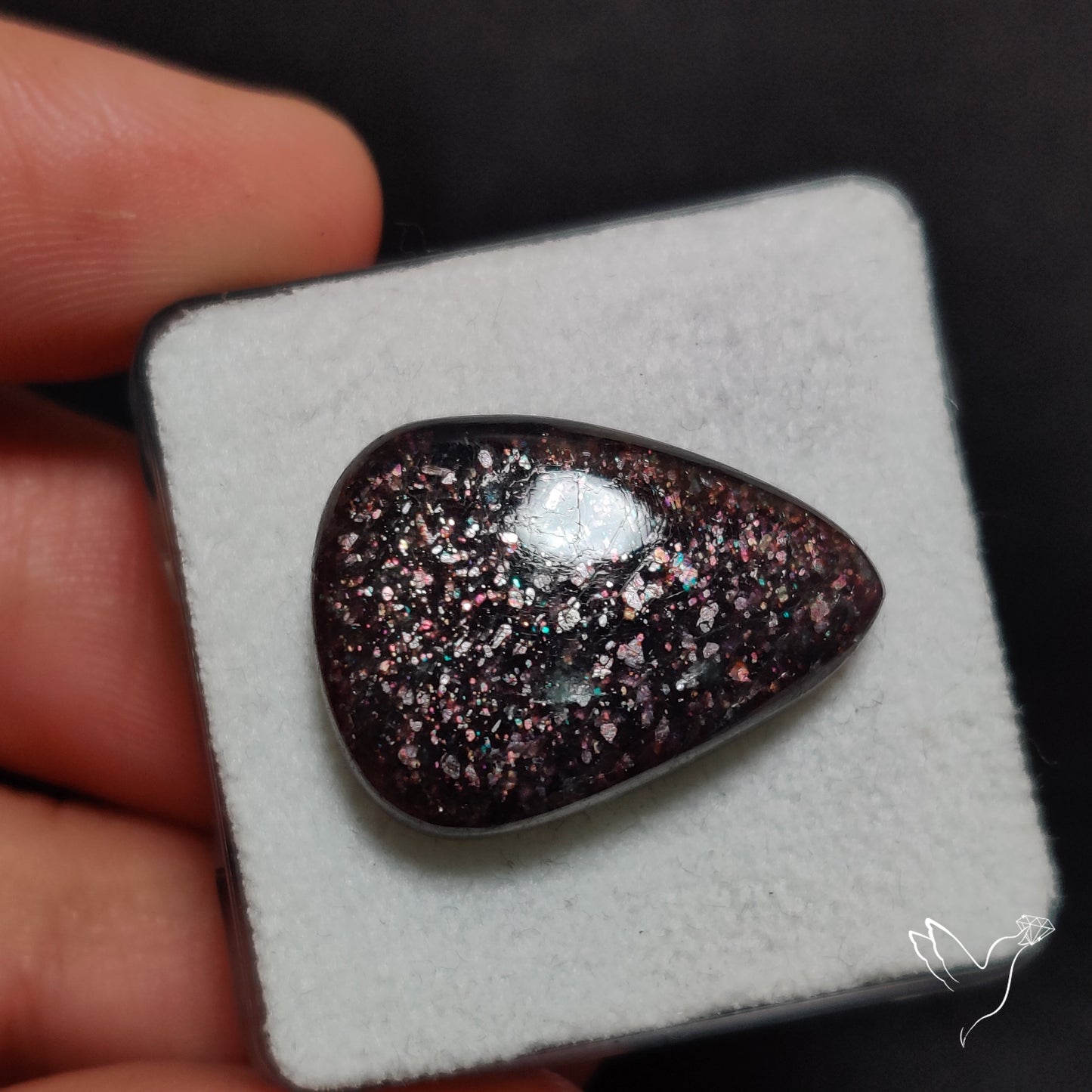 Confetti Bloodshot Iolite Sunstone Cabochon