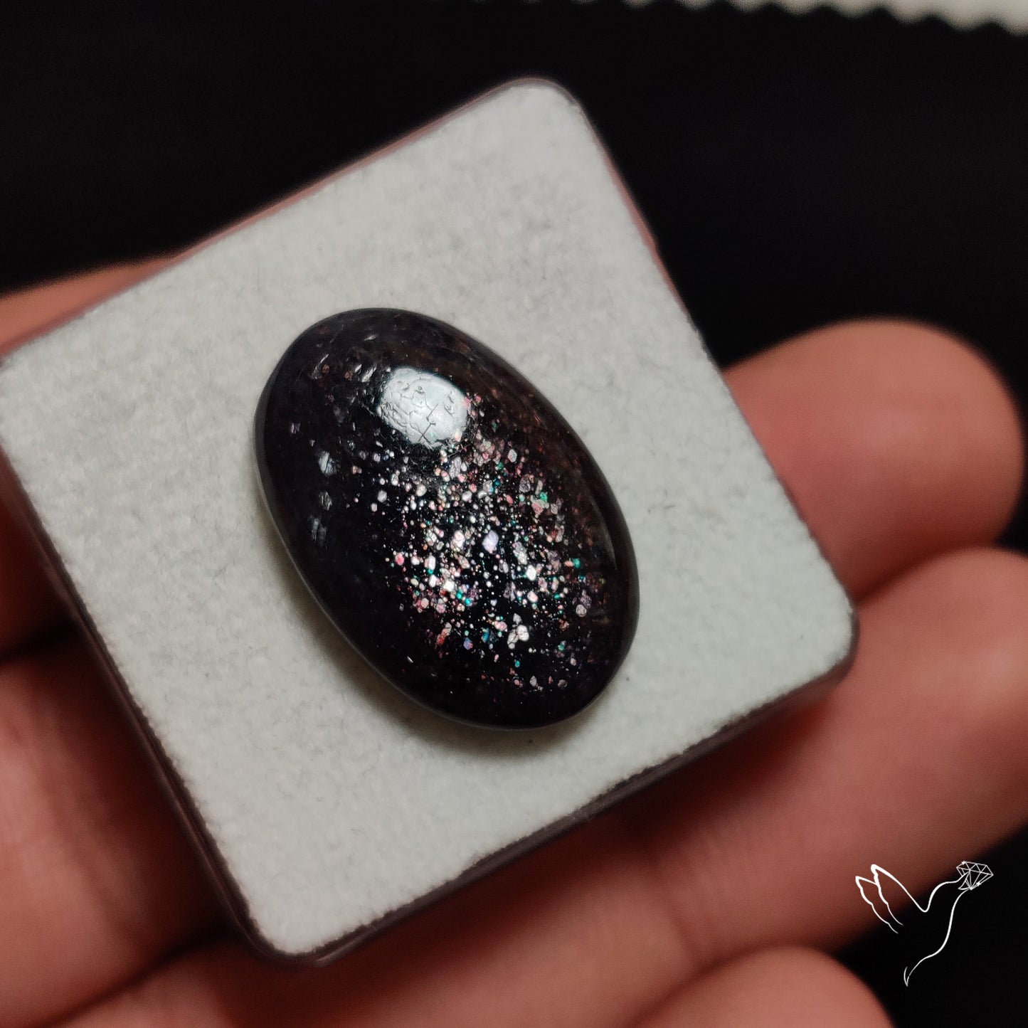 Confetti Bloodshot Iolite Sunstone Cabochon