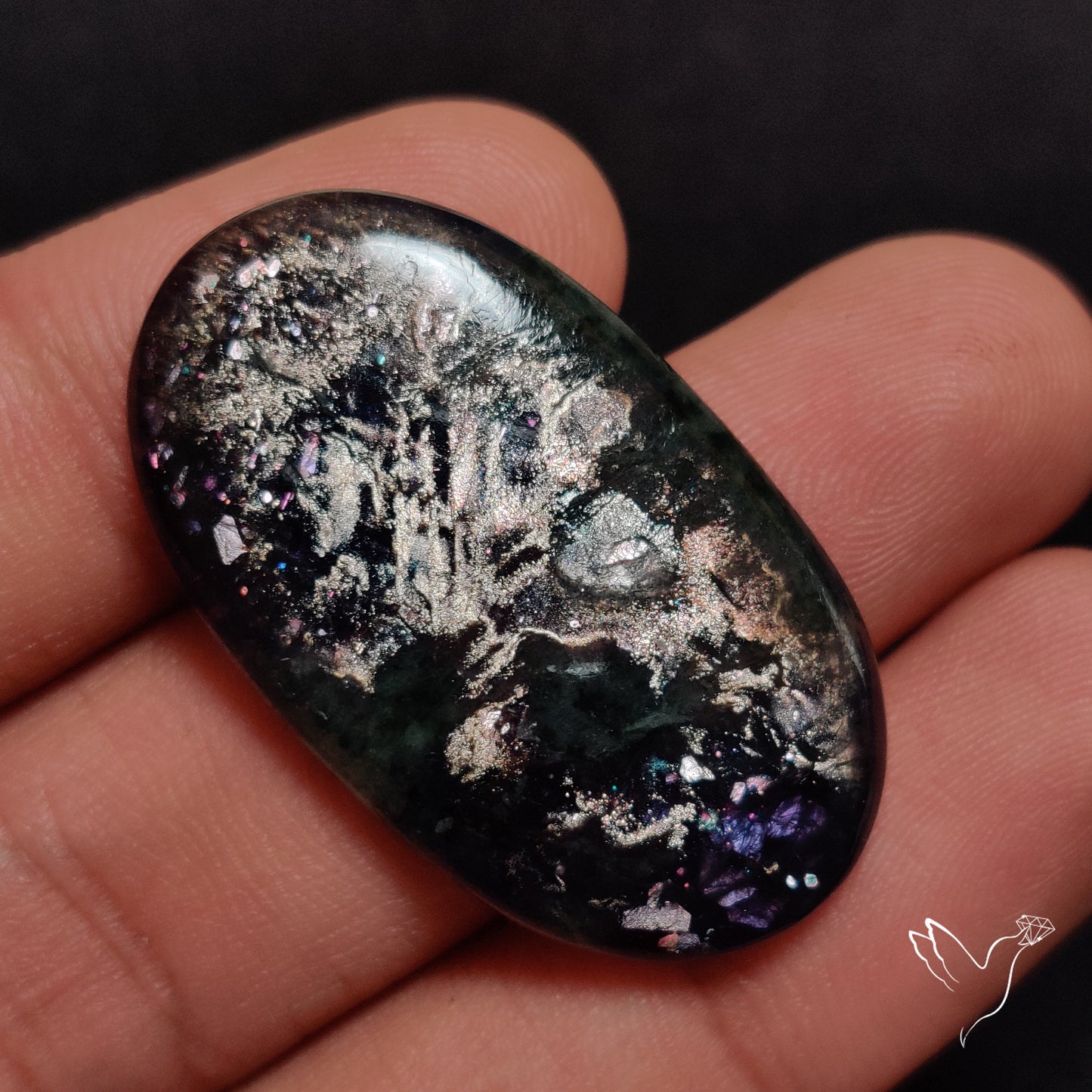 Confetti Bloodshot Iolite Sunstone Cabochon