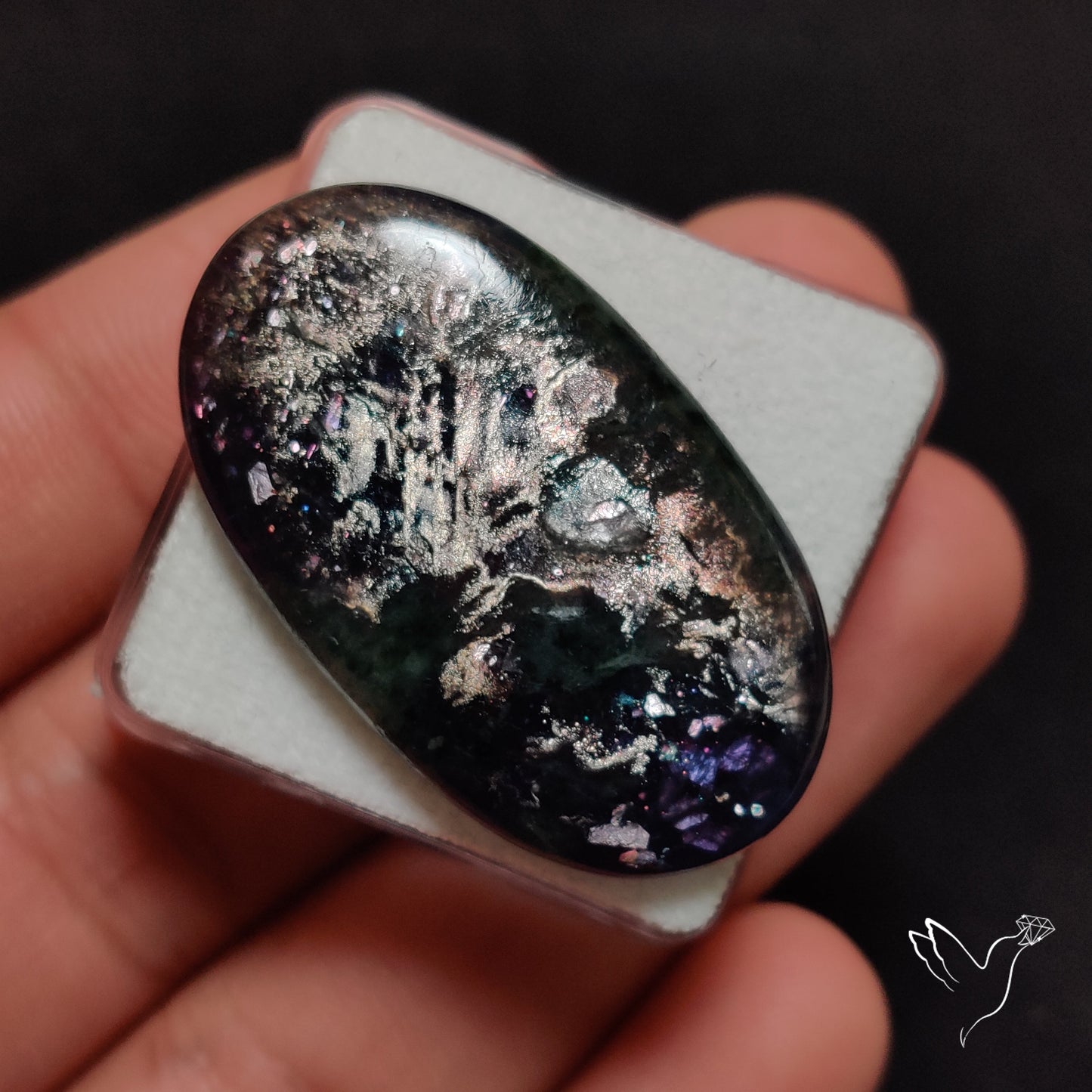 Confetti Bloodshot Iolite Sunstone Cabochon