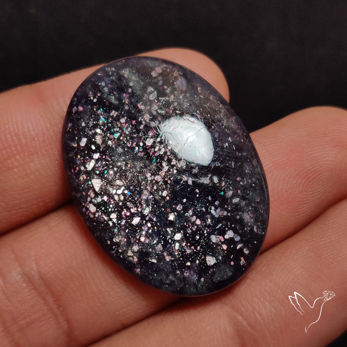 Confetti Bloodshot Iolite Sunstone Cabochon