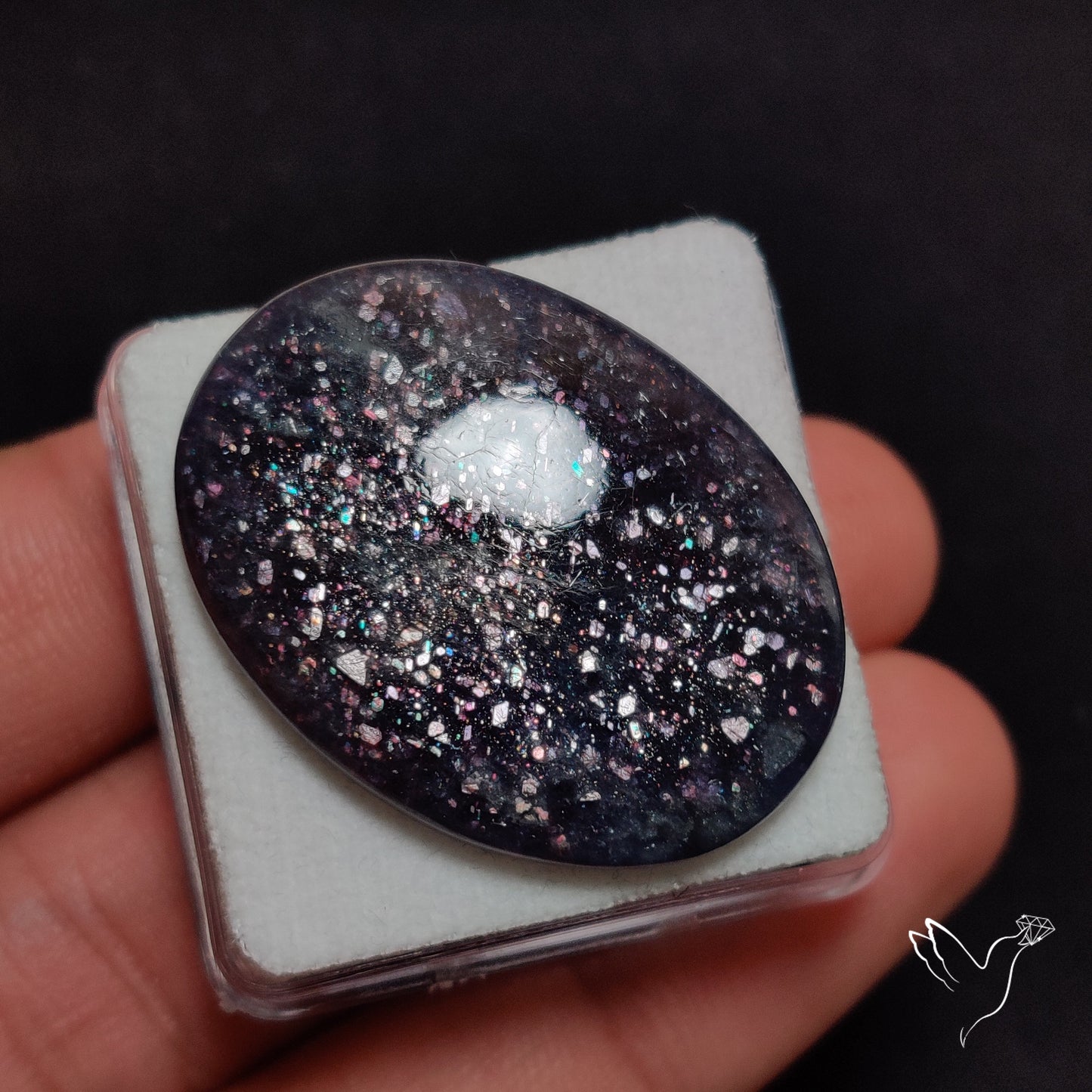 Confetti Bloodshot Iolite Sunstone Cabochon