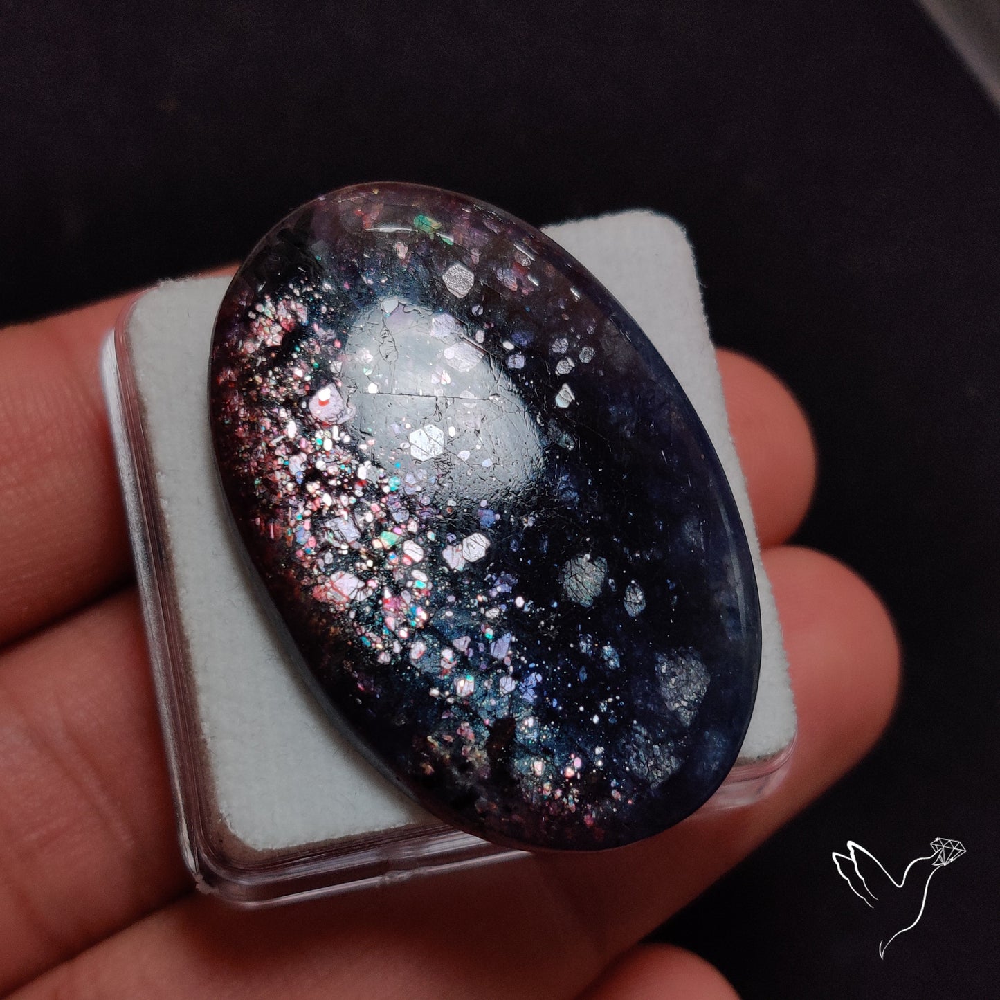 Confetti Bloodshot Iolite Sunstone Cabochon