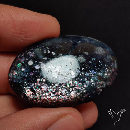 Confetti Bloodshot Iolite Sunstone Cabochon