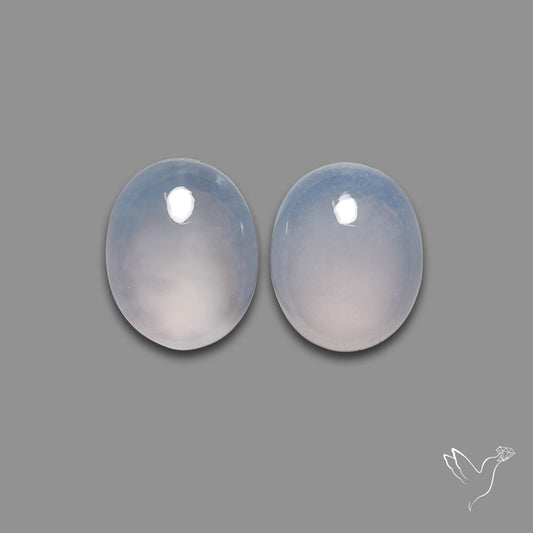 Namibian Blue Chalcedony Pair