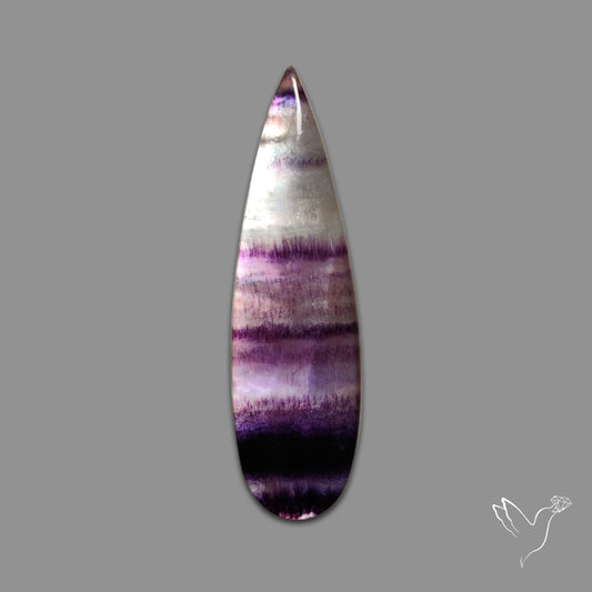 Purple Fluorite With Mother Of Pearl Doublet