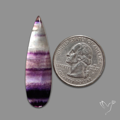 Purple Fluorite With Mother Of Pearl Doublet