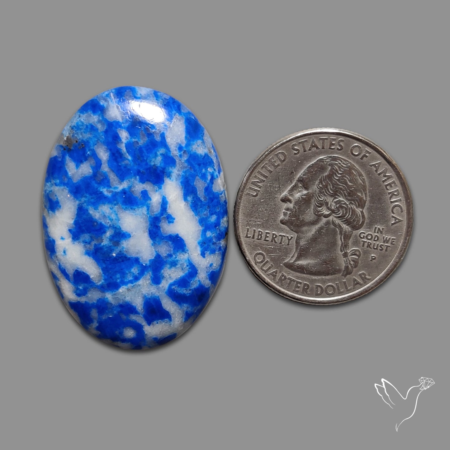 Lapis Lazuli with Quartz Inclusion Cabochon