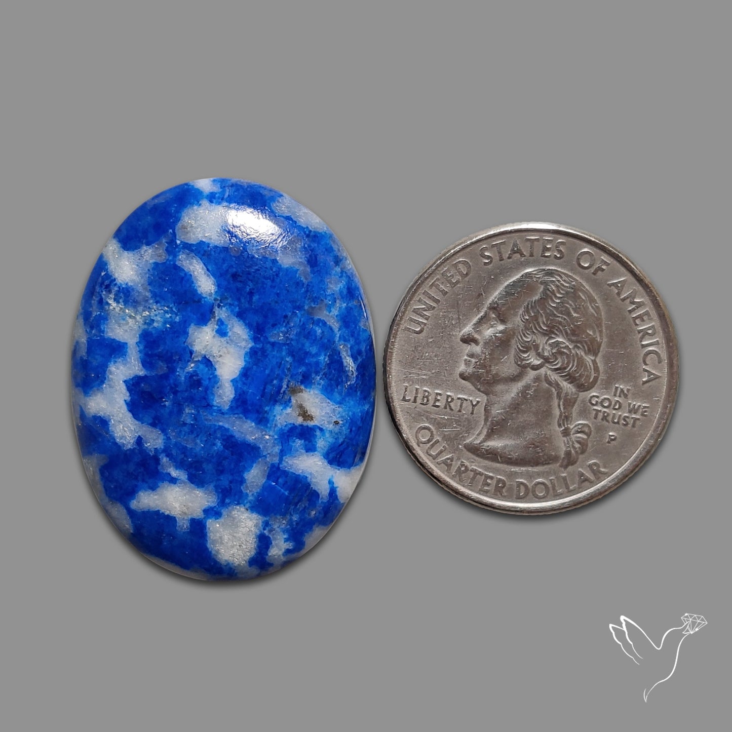 Lapis Lazuli with Quartz Inclusion Cabochon