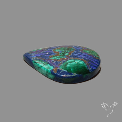 Malachite with Lapis Inlay Cabochon