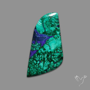 Malachite with Lapis Inlay Cabochon