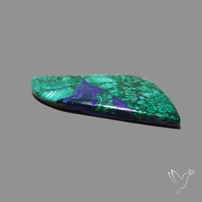Malachite with Lapis Inlay Cabochon
