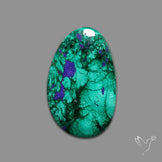 Malachite with Lapis Inlay Cabochon