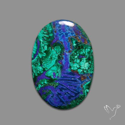 Malachite with Lapis Inlay Cabochon