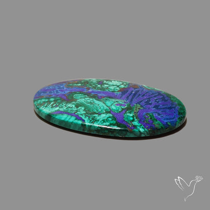 Malachite with Lapis Inlay Cabochon