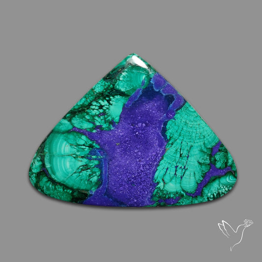 Malachite with Lapis Inlay Cabochon