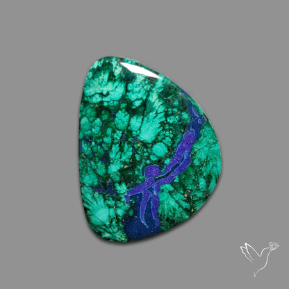 Malachite with Lapis Inlay Cabochon