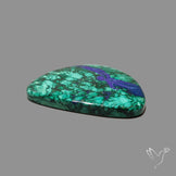 Malachite with Lapis Inlay Cabochon