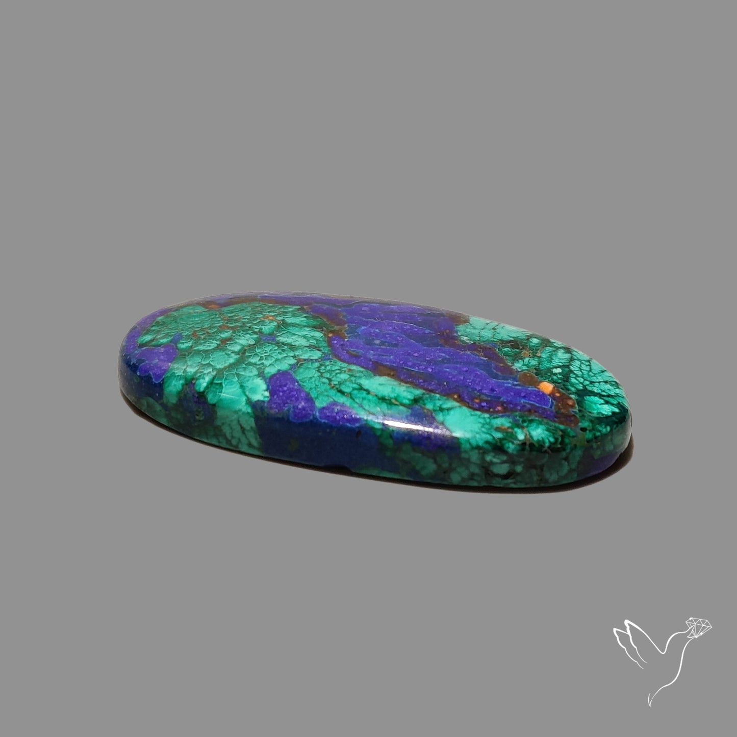 Malachite with Lapis Inlay Cabochon