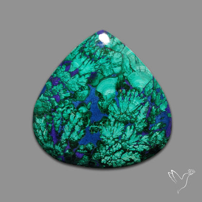 Malachite with Lapis Inlay Cabochon