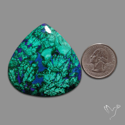 Malachite with Lapis Inlay Cabochon