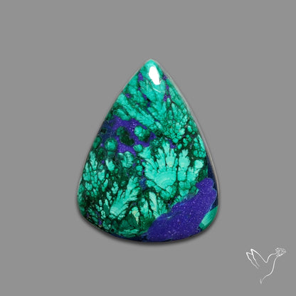 Malachite with Lapis Inlay Cabochon