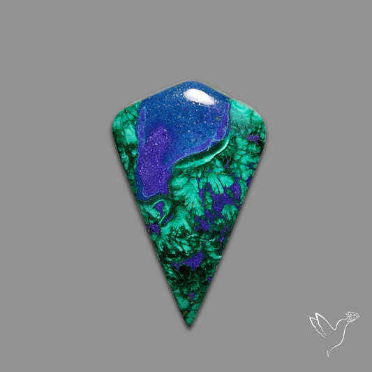 Malachite with Lapis Inlay Cabochon