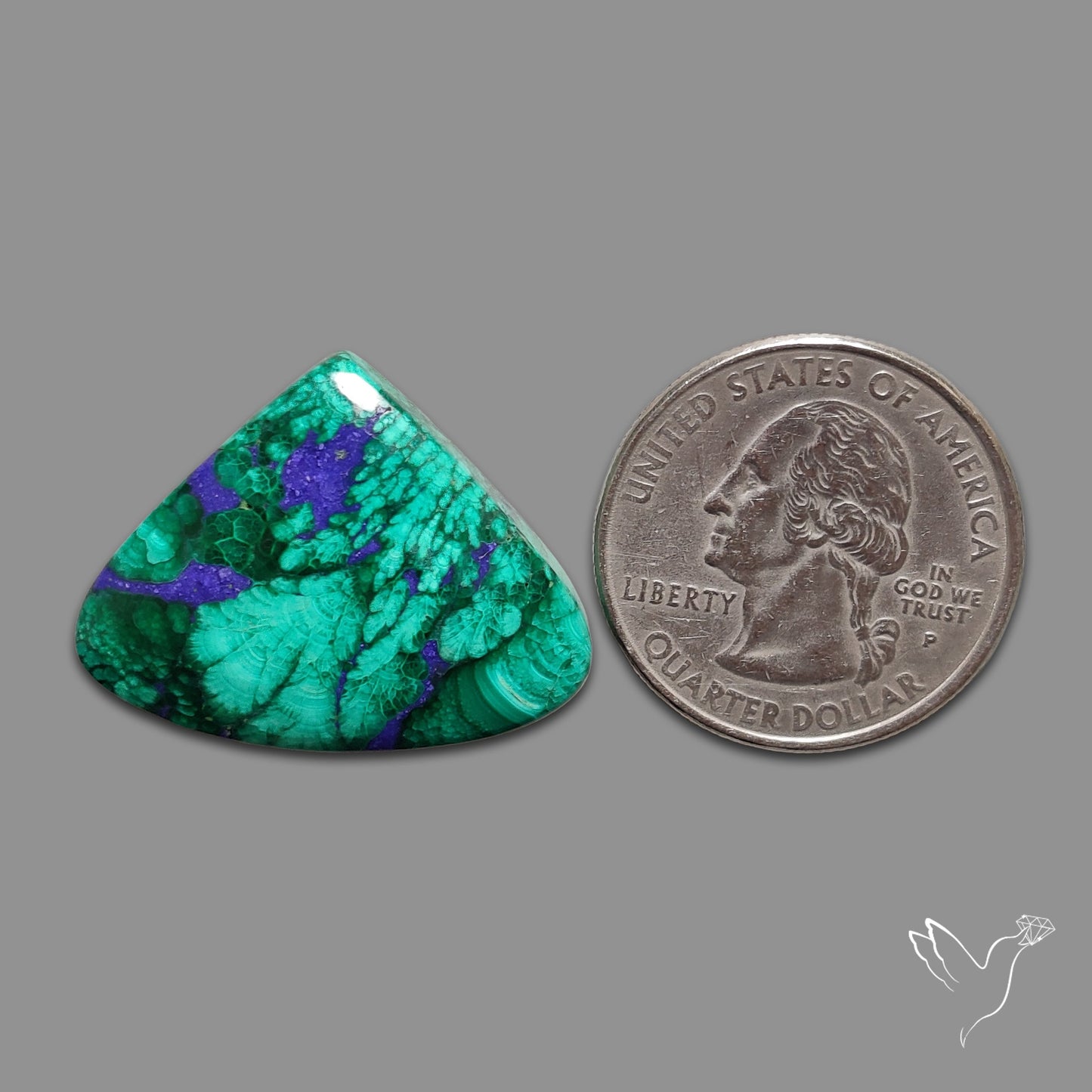 Malachite with Lapis Inlay Cabochon