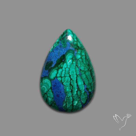 Malachite with Lapis Inlay Cabochon