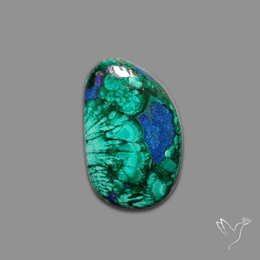 Malachite with Lapis Inlay Cabochon