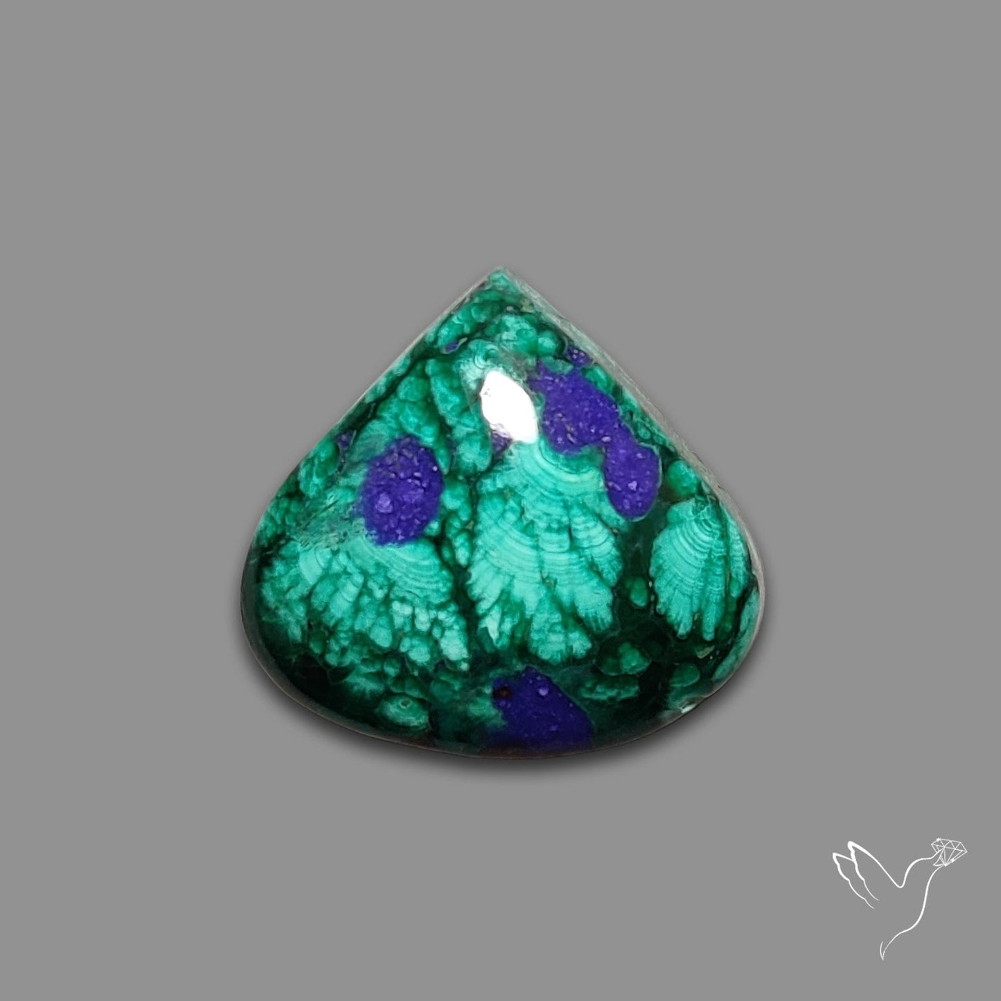 Malachite with Lapis Inlay Cabochon