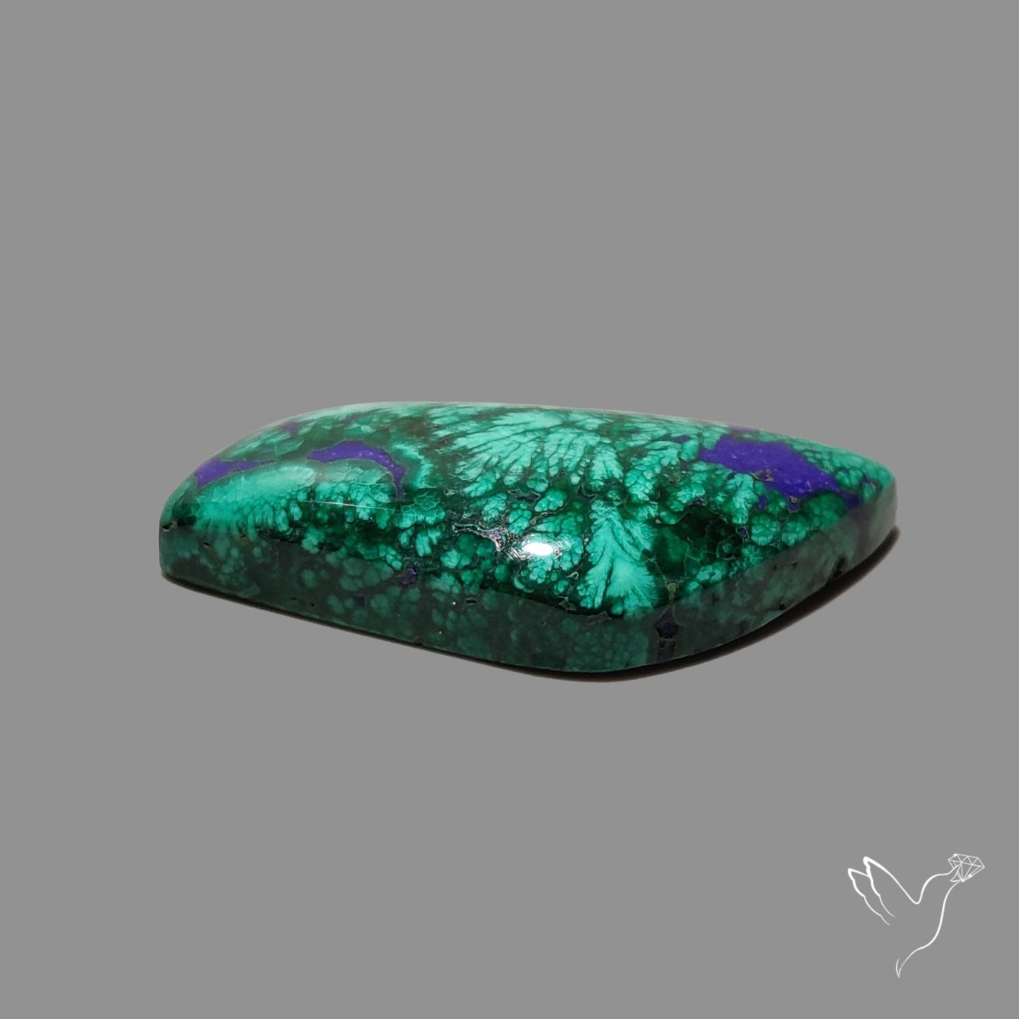 Malachite with Lapis Inlay Cabochon