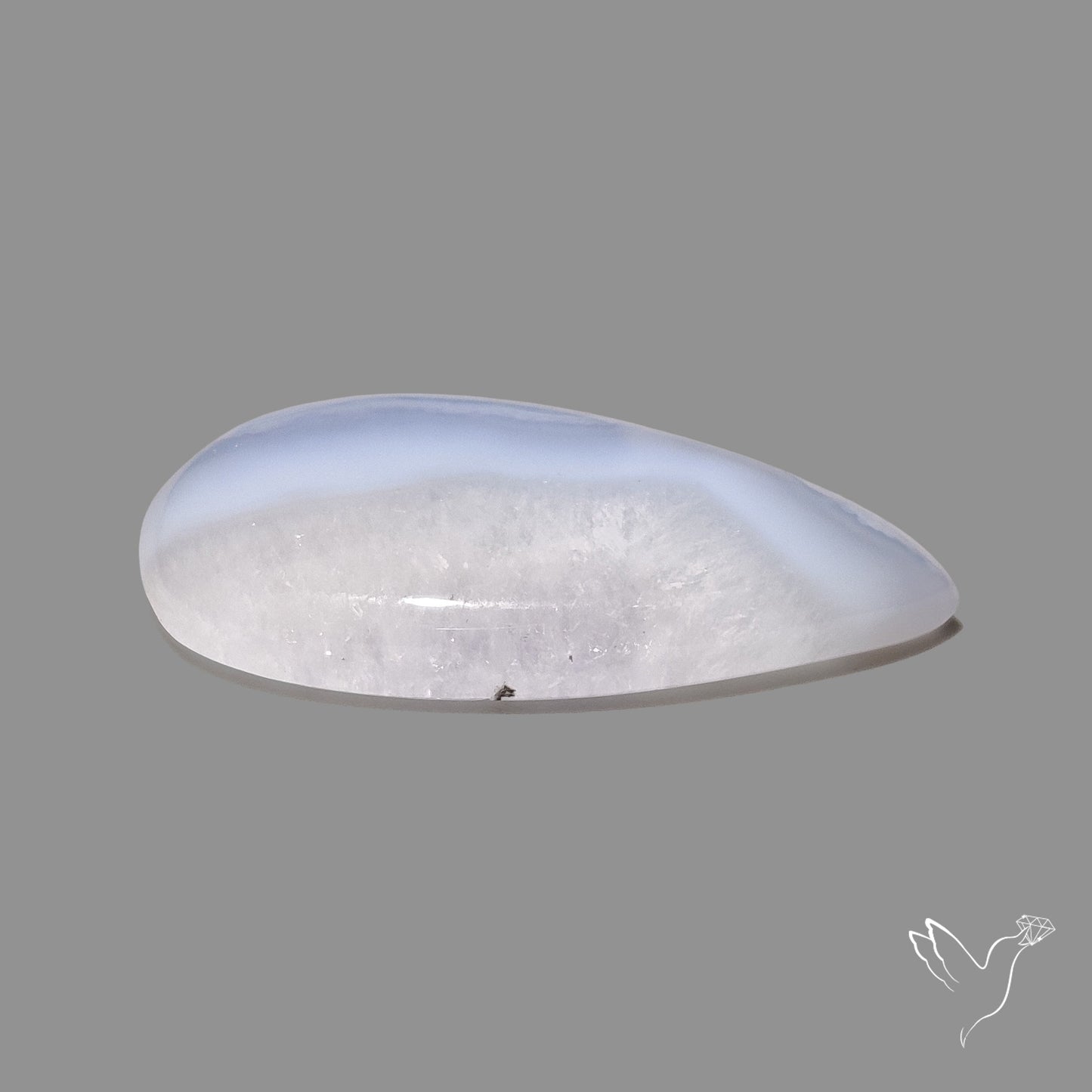 Blue Lace Agate Cabochon with Quartz Inclusion