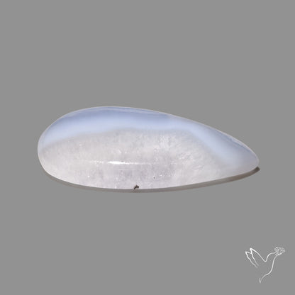 Blue Lace Agate Cabochon with Quartz Inclusion