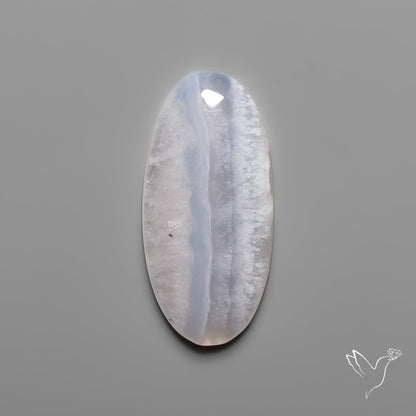 Blue Lace Agate Cabochon with Quartz Inclusion