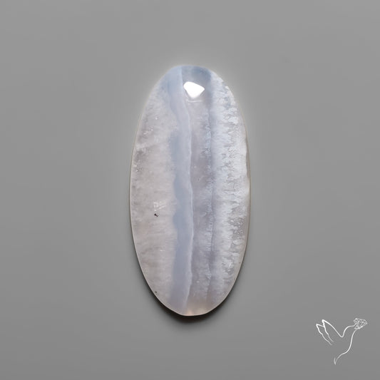Blue Lace Agate Cabochon with Quartz Inclusion