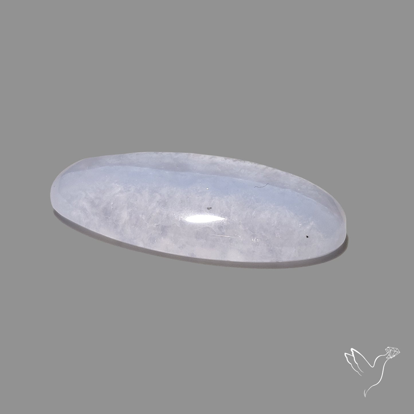 Blue Lace Agate Cabochon with Quartz Inclusion