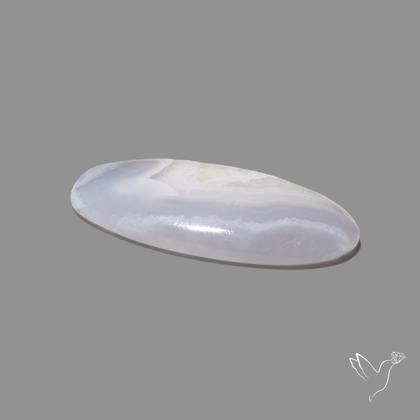 Blue Lace Agate Cabochon with Quartz Inclusion